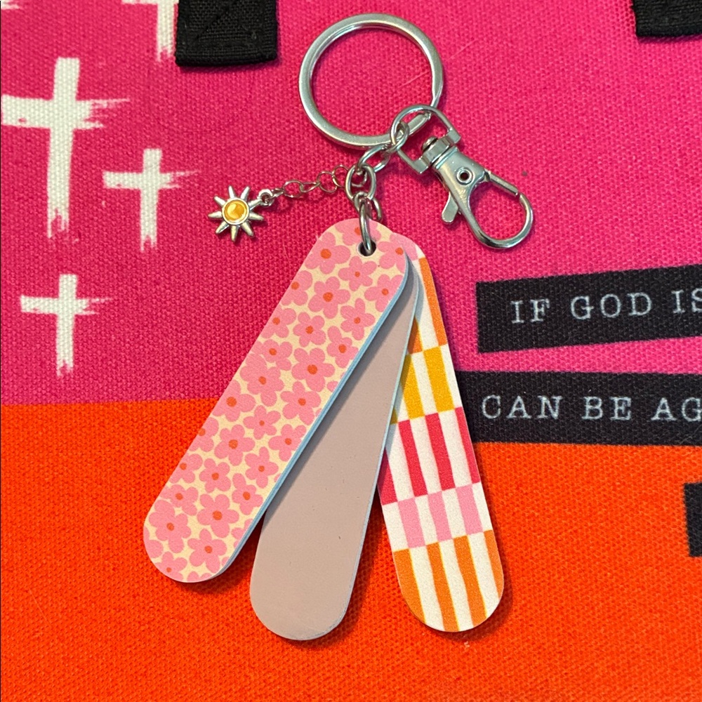 🌸Mini Nail File Keychain